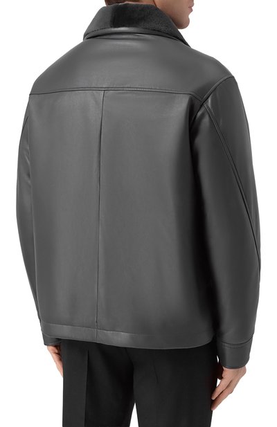 Кожаная куртка с воротником из норки MVST, арт. M25.1PM.0011/BIG SIZE/ANTRA, фото 4