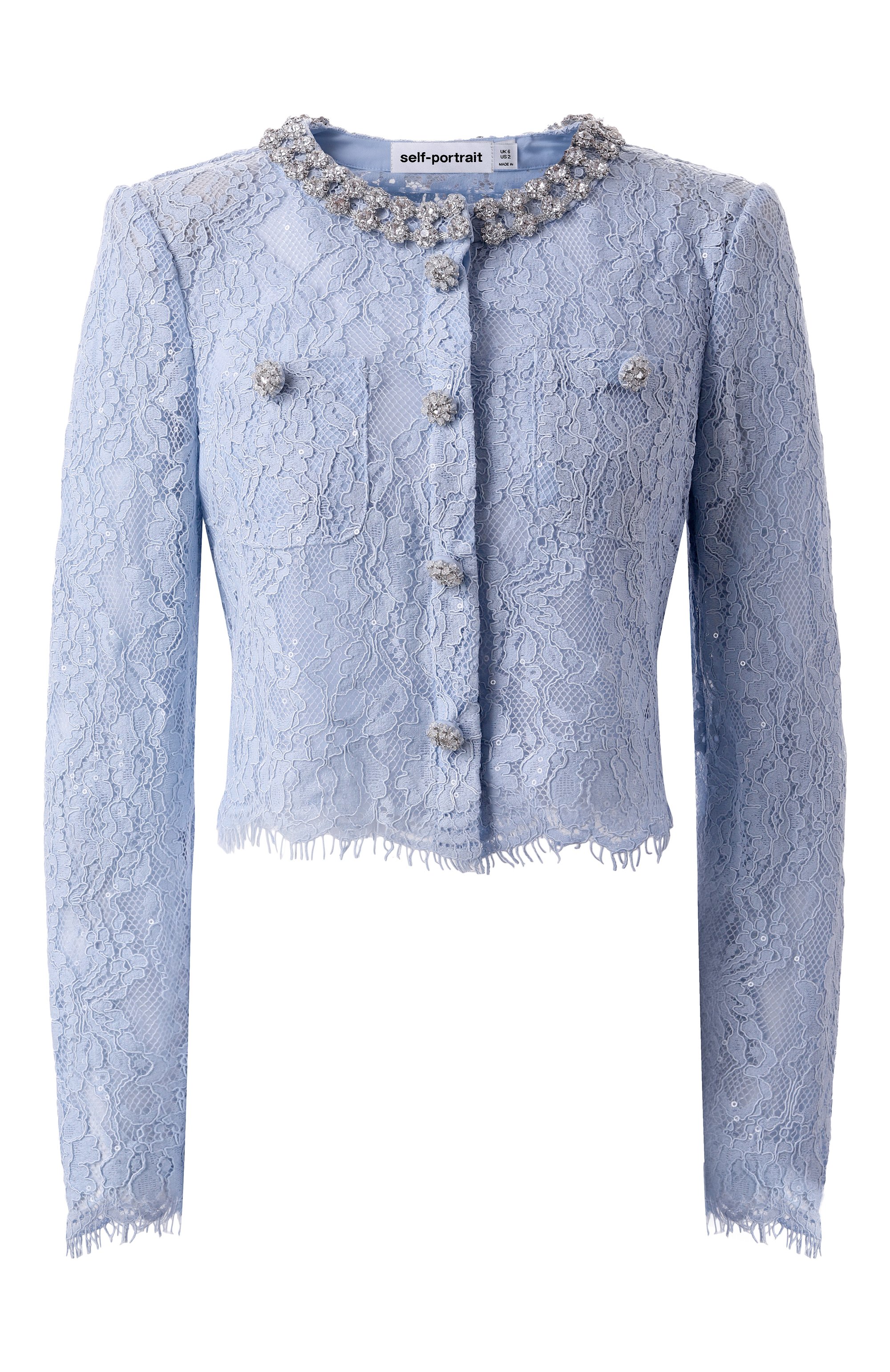 Жакет из вискозы и хлопка SELF-PORTRAIT, арт. RS25053TBL, фото 1