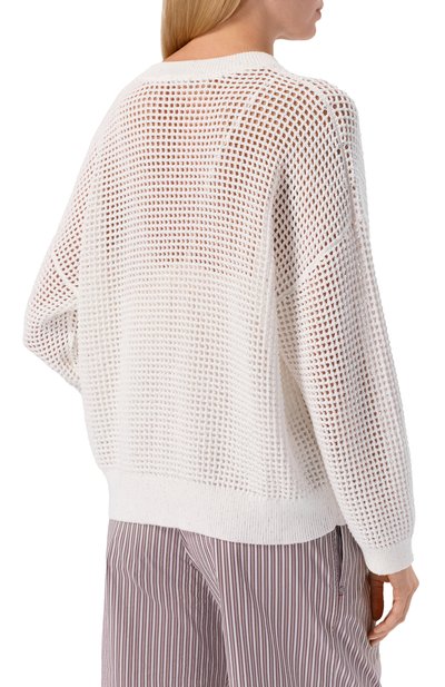 Хлопковый пуловер BRUNELLO CUCINELLI, арт. MDV762120, фото 4