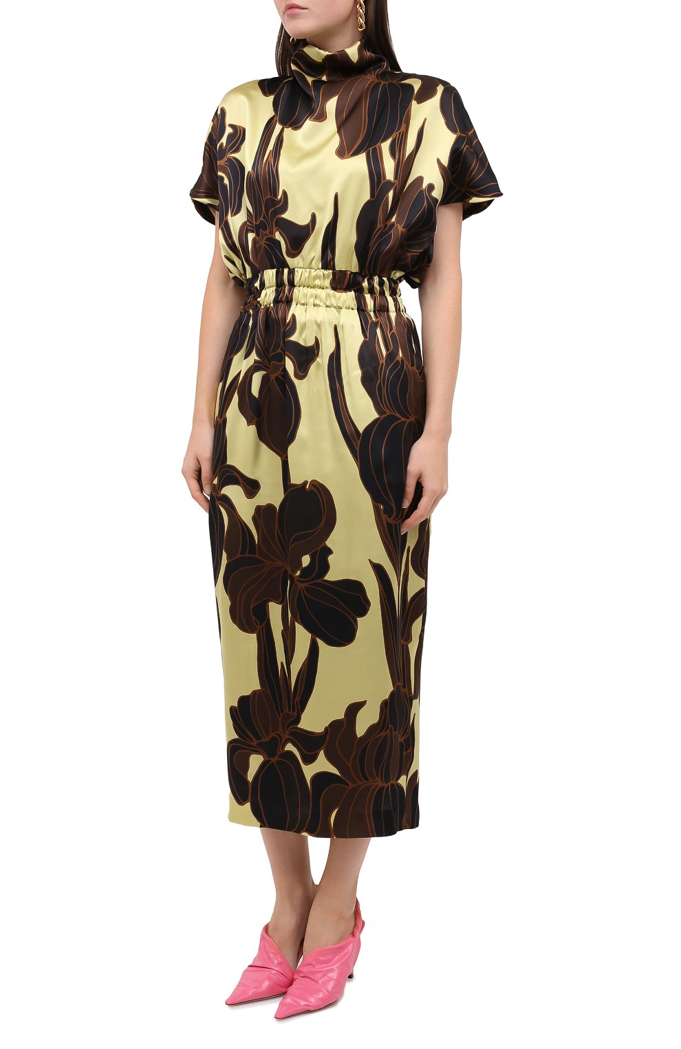 Шелковое платье DRIES VAN NOTEN желтого цвета по цене 136500 руб., арт. 202-38661-1135, фото 3 Шелковое платье DRIES VAN NOTEN, арт. 202-38661-1135, фото 3
