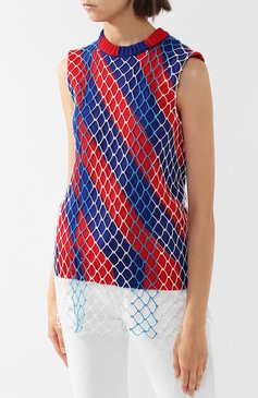 Вязаный хлопковый топ с сеткой CALVIN KLEIN 205W39NYC, арт. 82WKTC62/K198C, фото 1