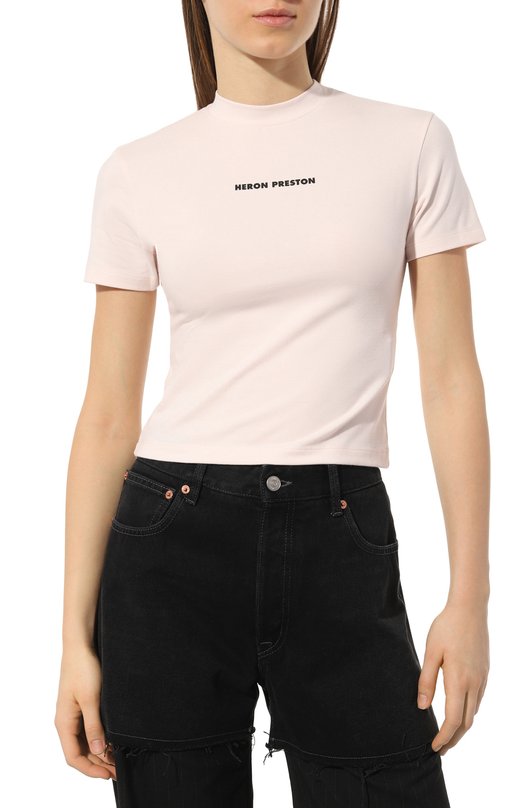 Хлопковая футболка Heron Preston Розовый, фото 3