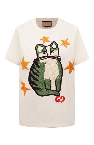 Женская хлопковая футболка GUCCI, арт. 580762 XJDBG