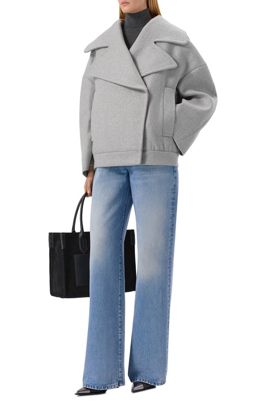 Полупальто из шерсти и кашемира Balmain FF0UA140/WD24 Серый  FF0UA140/WD24 Фото 2