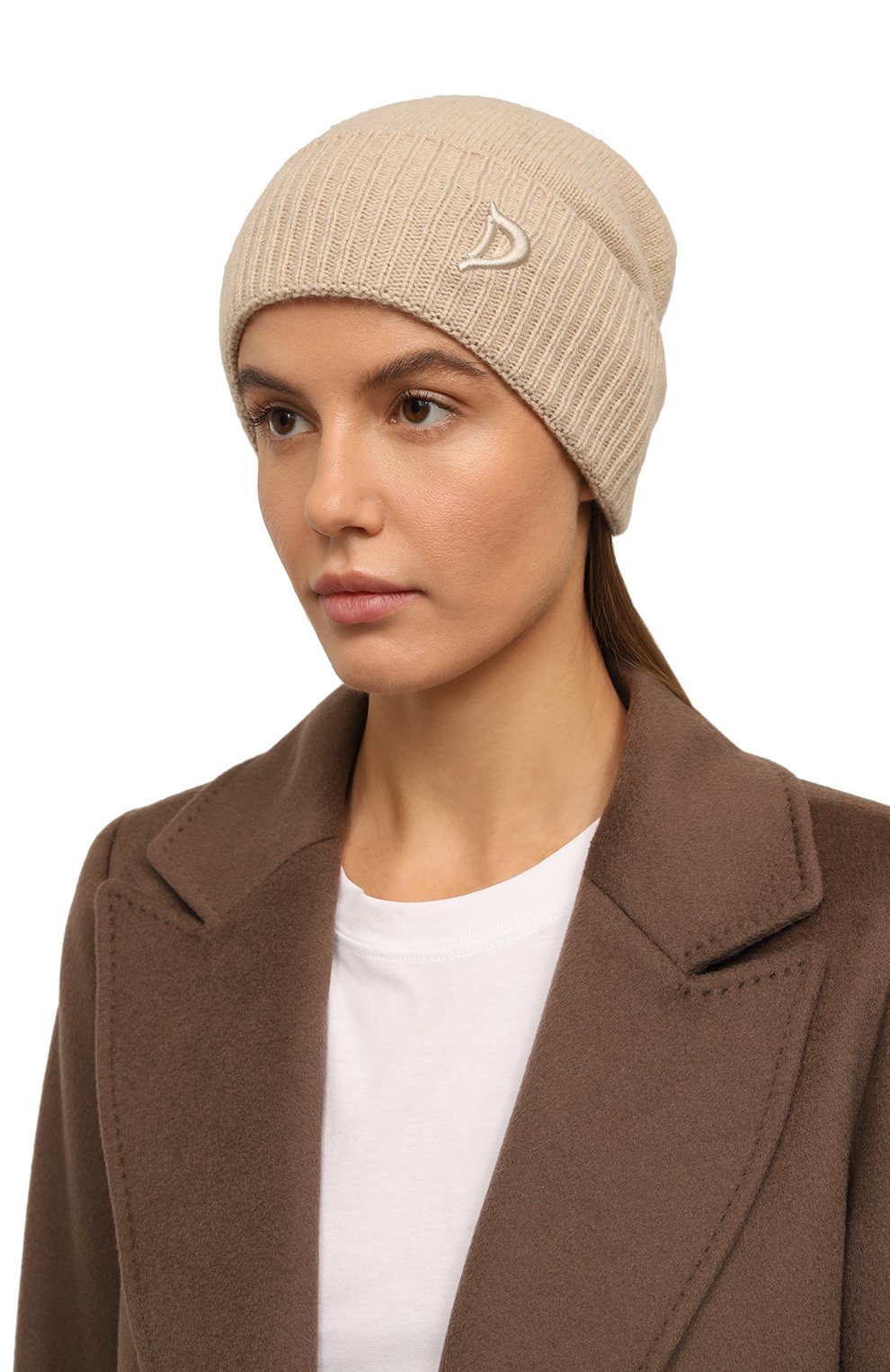 Кашемировая шапка DONDUP кремового цвета по цене 12950 руб., арт. WQ133/Y00480D XXX, фото 2 Кашемировая шапка DONDUP, арт. WQ133/Y00480D XXX, фото 2
