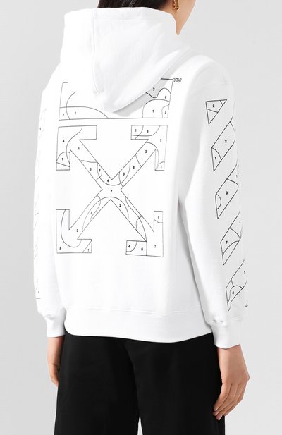 Хлопковое худи OFF-WHITE белого цвета по цене 44850 руб., арт. 0WBB032S20FLE0030110, фото 4 Хлопковое худи OFF-WHITE, арт. 0WBB032S20FLE0030110, фото 4
