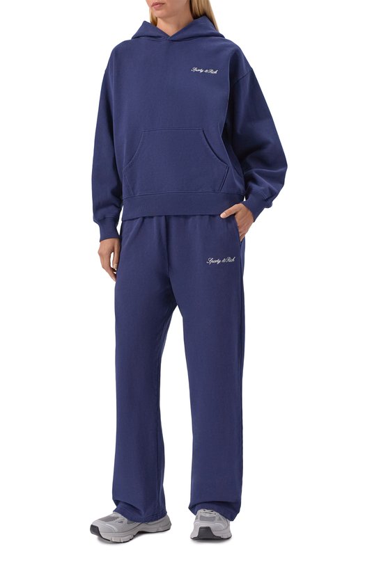 Хлопковое худи Sporty and Rich ST09168326BL106 Синий  ST09168326BL106 Фото 2