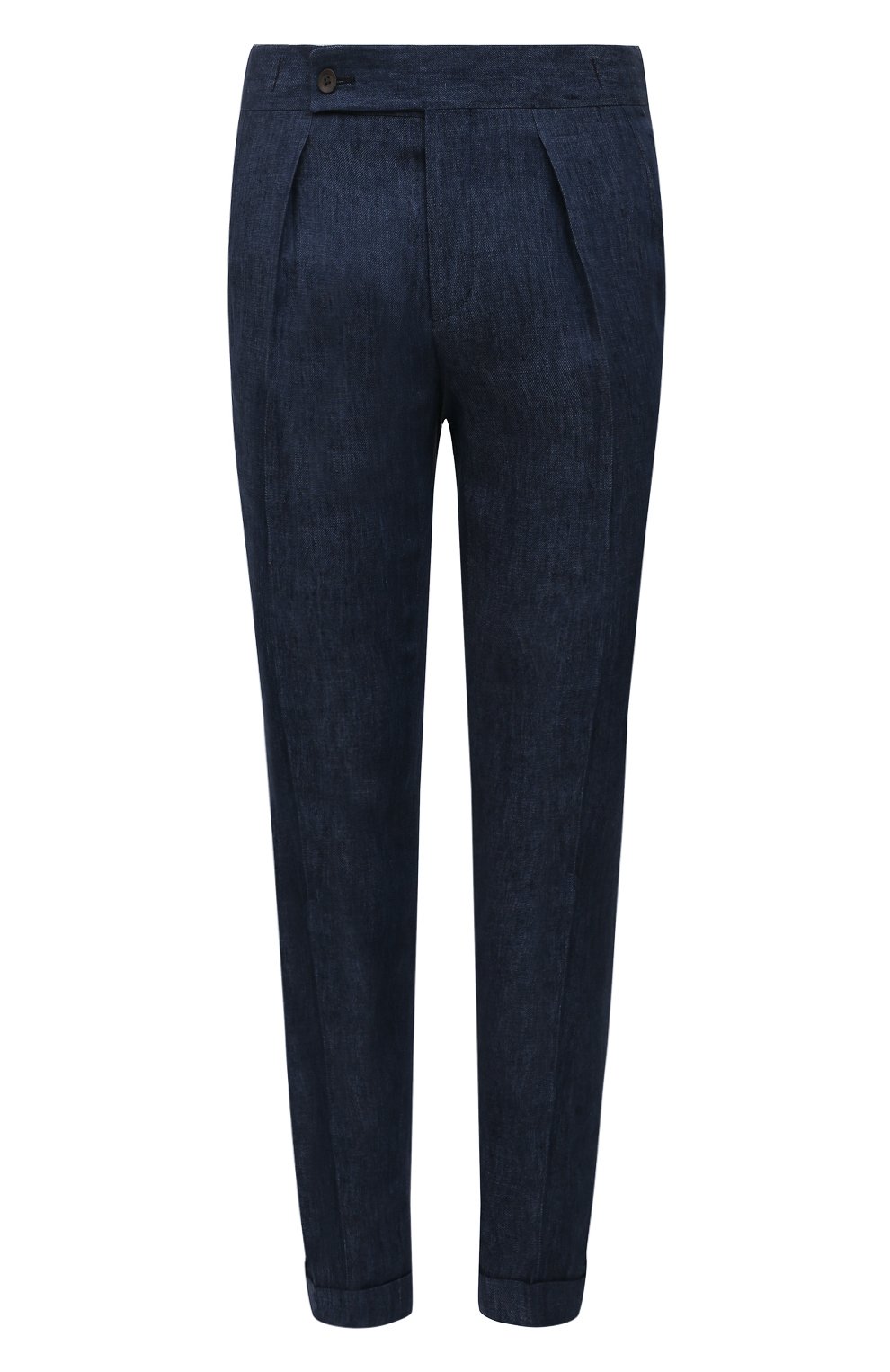 Льняные брюки CORNELIANI темно-синего цвета по цене 42200 руб., арт. 894H05-2114350/01, фото 1 Льняные брюки CORNELIANI, арт. 894H05-2114350/01, фото 1