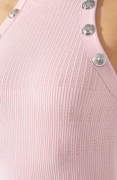 Платье из вискозы BALMAIN светло-розового цвета по цене 118500 руб., арт. RF06227/K361, фото 5 Платье из вискозы BALMAIN, арт. RF06227/K361, фото 5