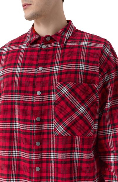 Хлопковая рубашка DIEGO VENTURINO красного цвета по цене 37050 руб., арт. DVCMC-0/BRWPU0, фото 5 Хлопковая рубашка DIEGO VENTURINO, арт. DVCMC-0/BRWPU0, фото 5