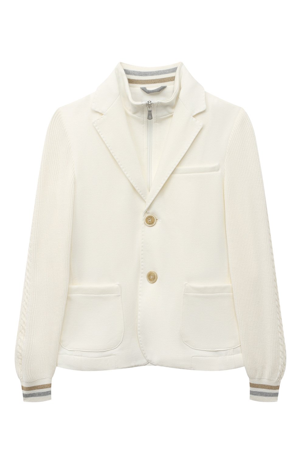 Хлопковый пиджак ELEVENTY белого цвета по цене 48850 руб., арт. ES2P54/J0247/12-16, фото 1 Хлопковый пиджак ELEVENTY, арт. ES2P54/J0247/12-16, фото 1