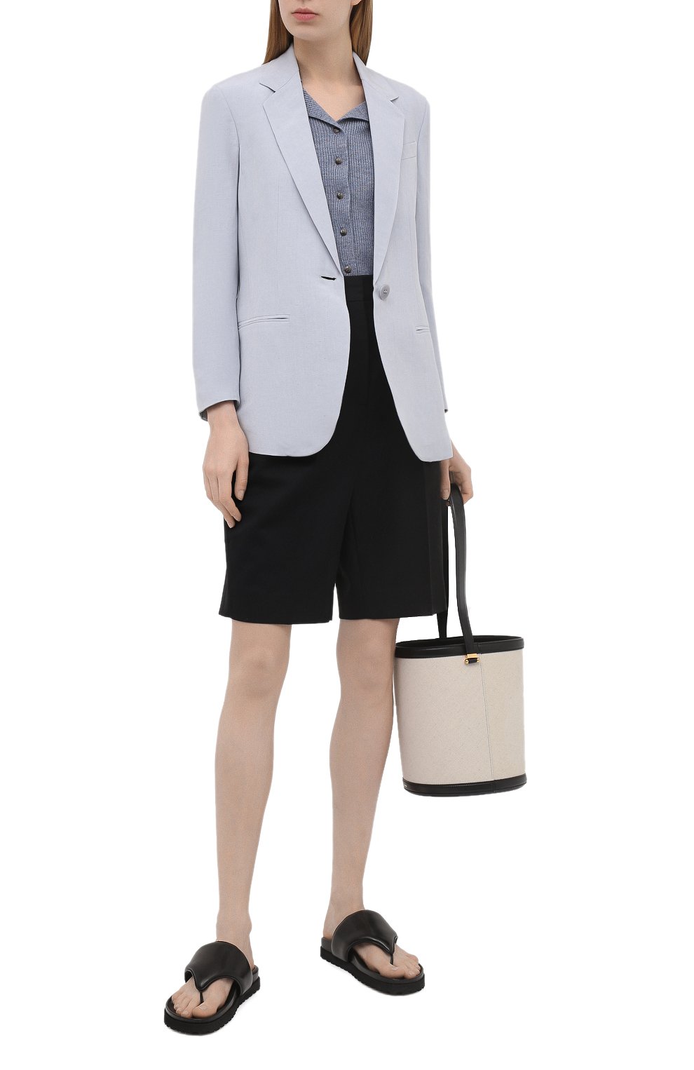 Жакет изо льна и шелка EMPORIO ARMANI голубого цвета по цене 83600 руб., арт. 0NG4HT/02064, фото 2 Жакет изо льна и шелка EMPORIO ARMANI, арт. 0NG4HT/02064, фото 2