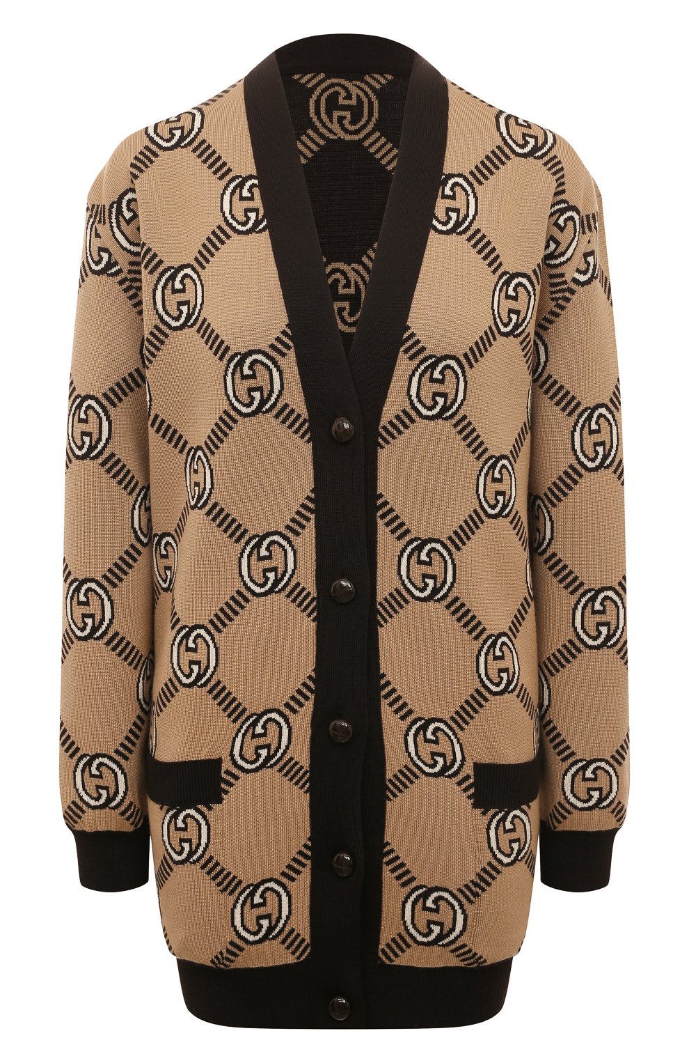 Шерстяной кардиган GUCCI бежевого цвета по цене 285120 руб., арт. 678308 XKB7T, фото 1 Шерстяной кардиган GUCCI, арт. 678308 XKB7T, фото 1