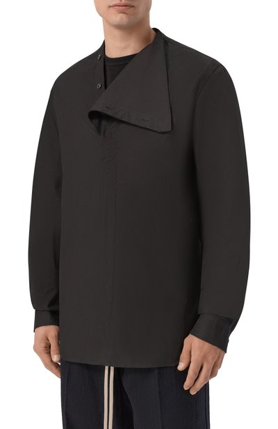 Хлопковая рубашка RICK OWENS черного цвета по цене 86850 руб., арт. RU02F4299/P, фото 3 Хлопковая рубашка RICK OWENS, арт. RU02F4299/P, фото 3