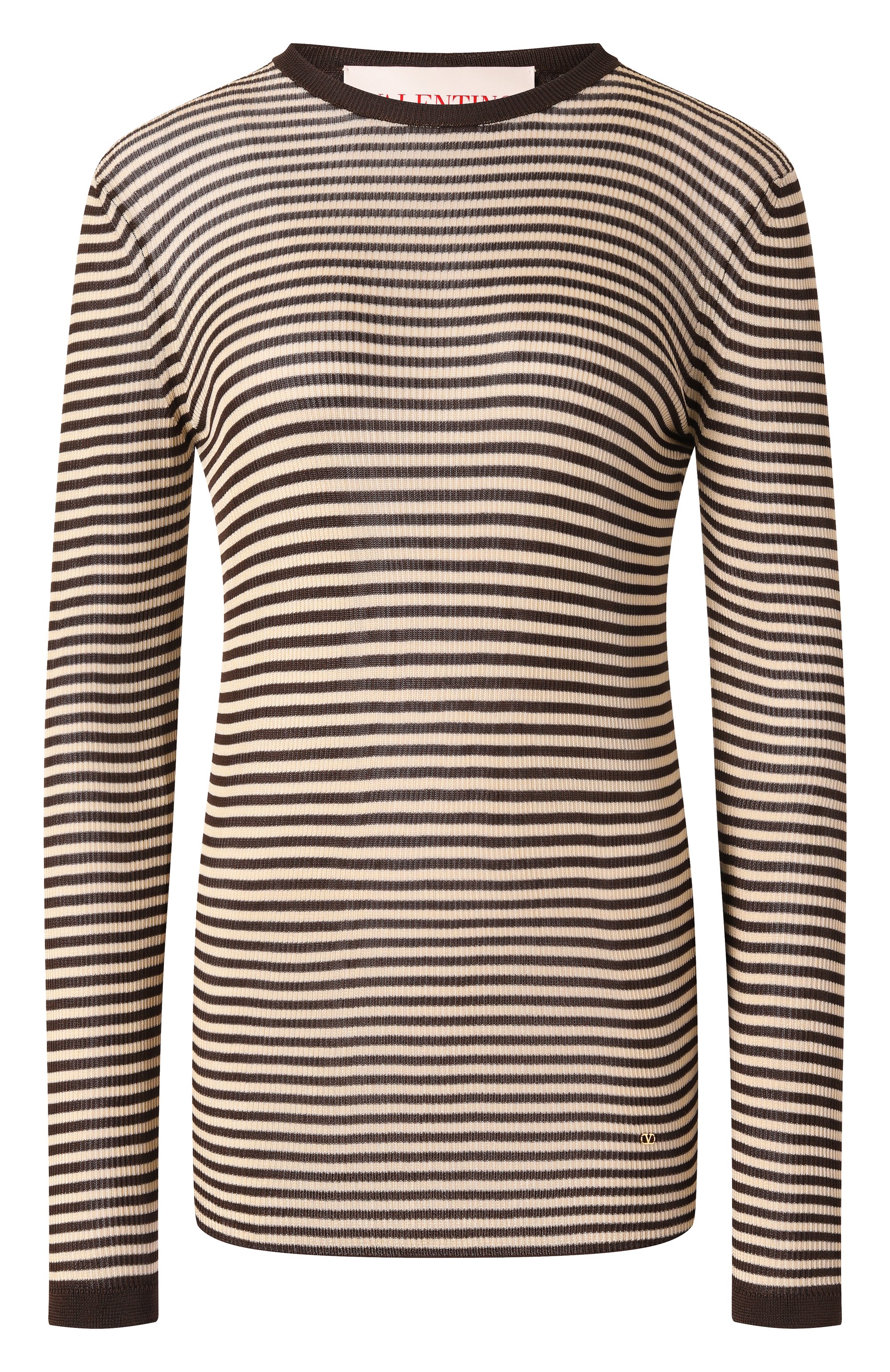 Шелковый пуловер VALENTINO коричневого цвета по цене 260500 руб., арт. 6B3KC62S946, фото 1 Шелковый пуловер VALENTINO, арт. 6B3KC62S946, фото 1