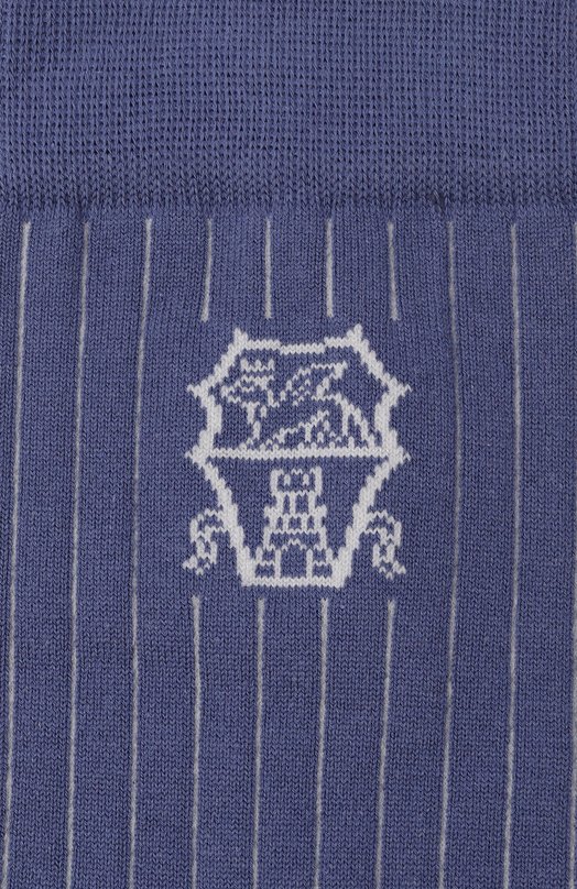 Хлопковые носки Brunello Cucinelli MCS93561 Синий  MCS93561 Фото 2