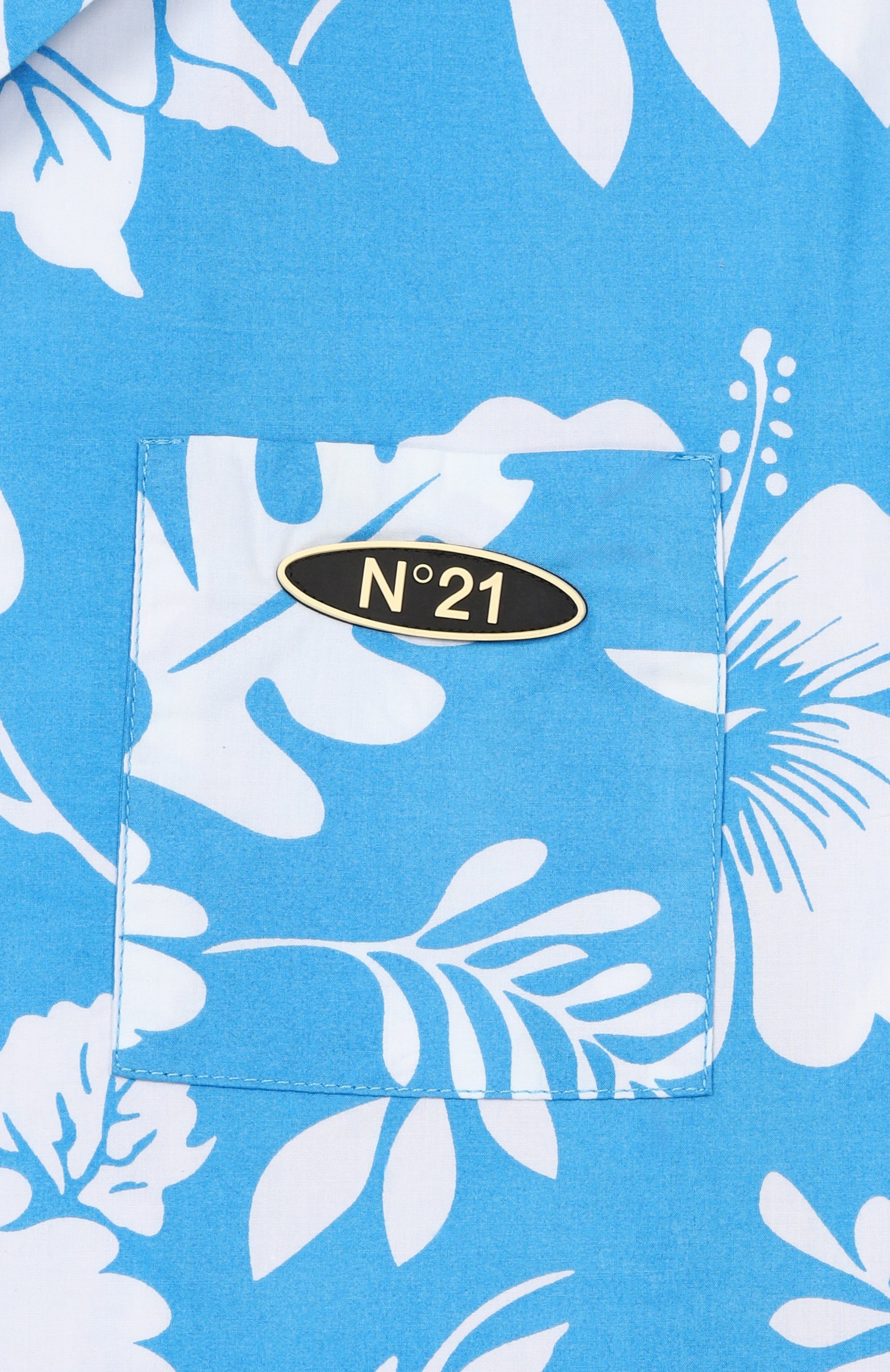 Хлопковая рубашка N21 голубого цвета по цене 14650 руб., арт. N210BI/N0465, фото 3 Хлопковая рубашка N21, арт. N210BI/N0465, фото 3