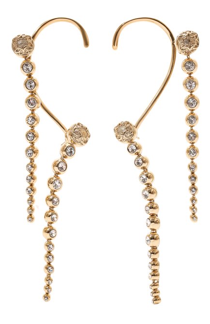 Женские серьги ELIE SAAB золотого цвета, арт. EA007 | Фото 1 (Материал сплава: Проставлено; Нос: Не п�роставлено; Материал: Металл)