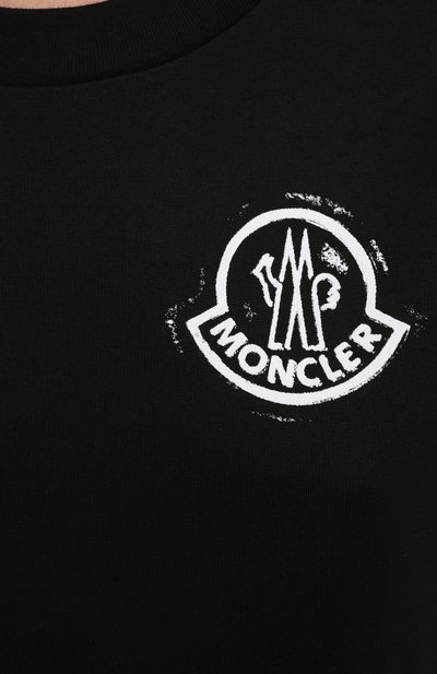 Хлопковая футболка MONCLER черного цвета по цене 22550 руб., арт. G2-093-8C000-16-829FB, фото 5 Хлопковая футболка MONCLER, арт. G2-093-8C000-16-829FB, фото 5