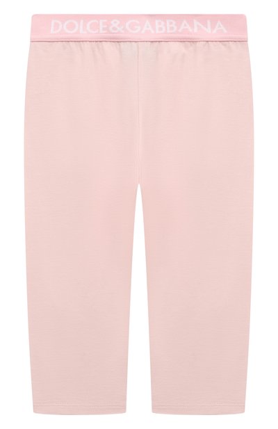 Хлопковые легинсы DOLCE & GABBANA светло-розового цвета по цене 13750 руб., арт. L2JPD3/G7L5S, фото 1 Хлопковые легинсы DOLCE & GABBANA, арт. L2JPD3/G7L5S, фото 1