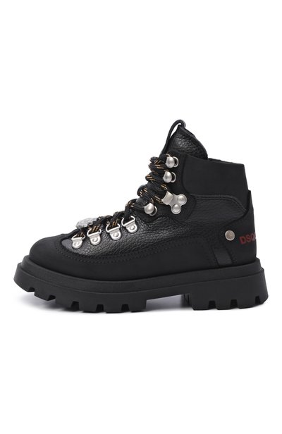 Кожаные ботинки DSQUARED2 черного цвета по цене 33400 руб., арт. 83753/VAR4_001, фото 2 Кожаные ботинки DSQUARED2, арт. 83753/VAR4_001, фото 2