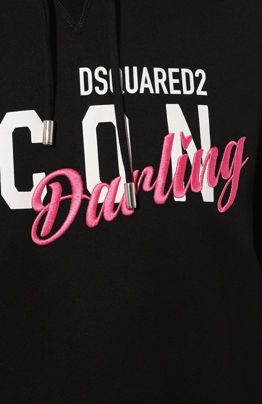 Хлопковое худи Dsquared2 S80GU0097/S25516 Чёрный  S80GU0097/S25516 Фото 5