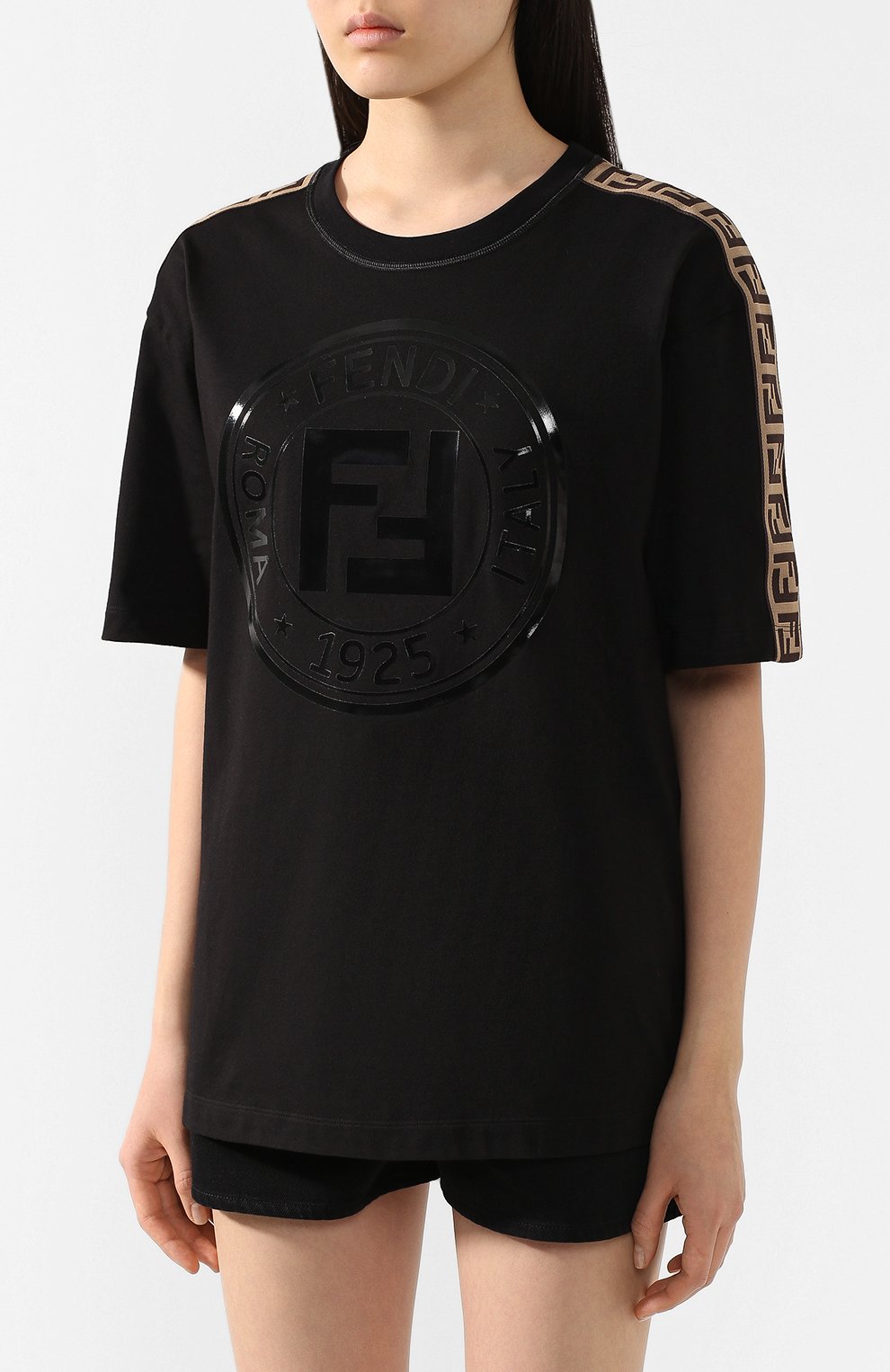 Хлопковая футболка FENDI, арт. FAF127 AB4E, фото 3