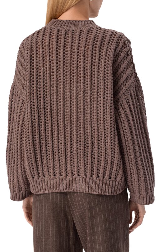 Кашемировый свитер Brunello Cucinelli M52363800 Коричневый  M52363800 Фото 4