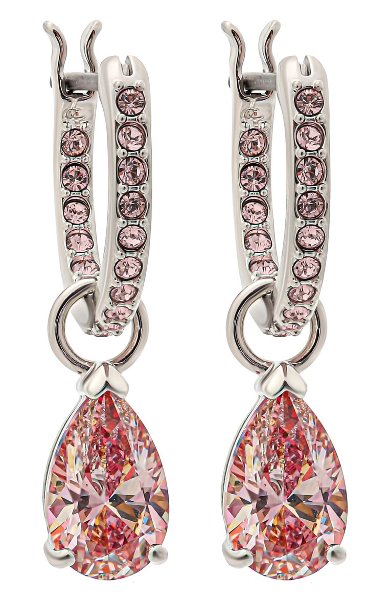 Женские серьги attract SWAROVSKI розового цвета, арт. 5723566 | Фото 3 (Материал: Кристаллы, Металл; Нос: Не проставлено)