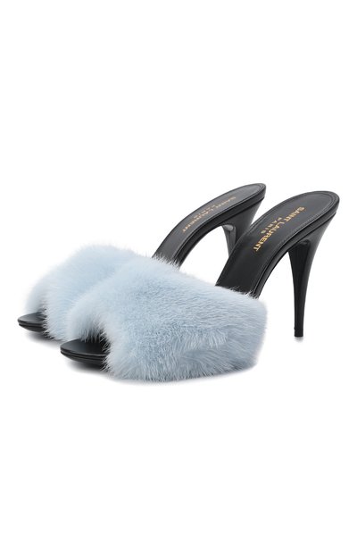 Мюли с отделкой из меха норки la 16 SAINT LAURENT, арт. 688992/E0E01, фото 1