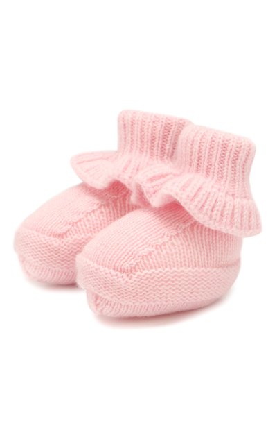 Кашемировые пинетки BABY T светло-розового цвета по цене 5565 руб., арт. 19AIC873SA, фото 1 Кашемировые пинетки BABY T, арт. 19AIC873SA, фото 1