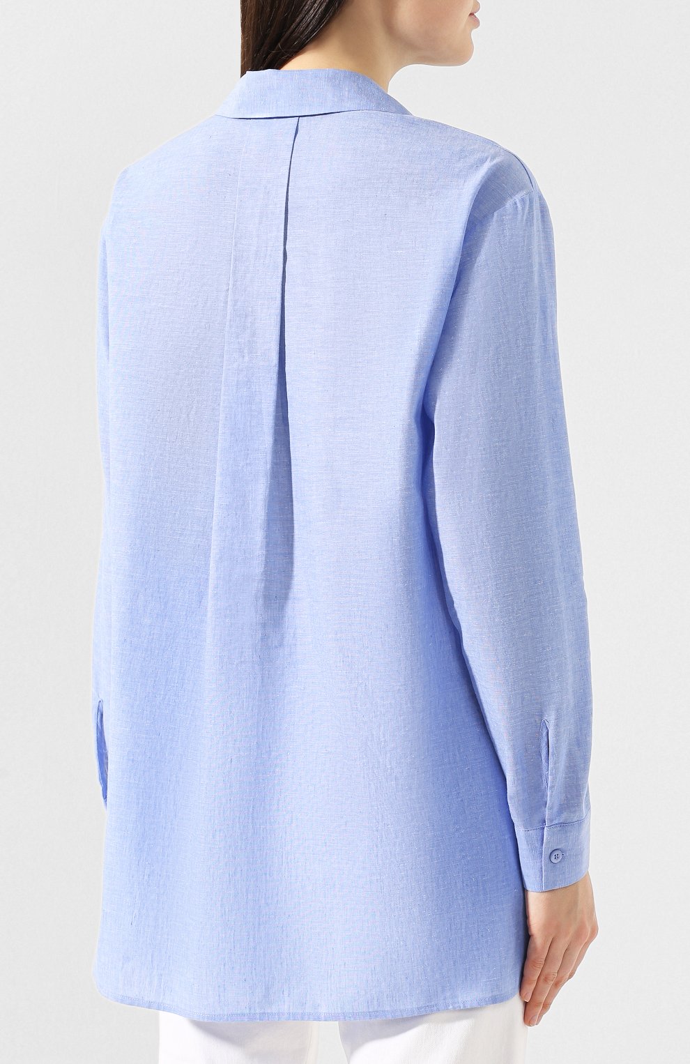 Рубашка из смеси хлопка и льна ESCADA SPORT голубого цвета по цене 34650 руб., арт. 5029169, фото 4 Рубашка из смеси хлопка и льна ESCADA SPORT, арт. 5029169, фото 4
