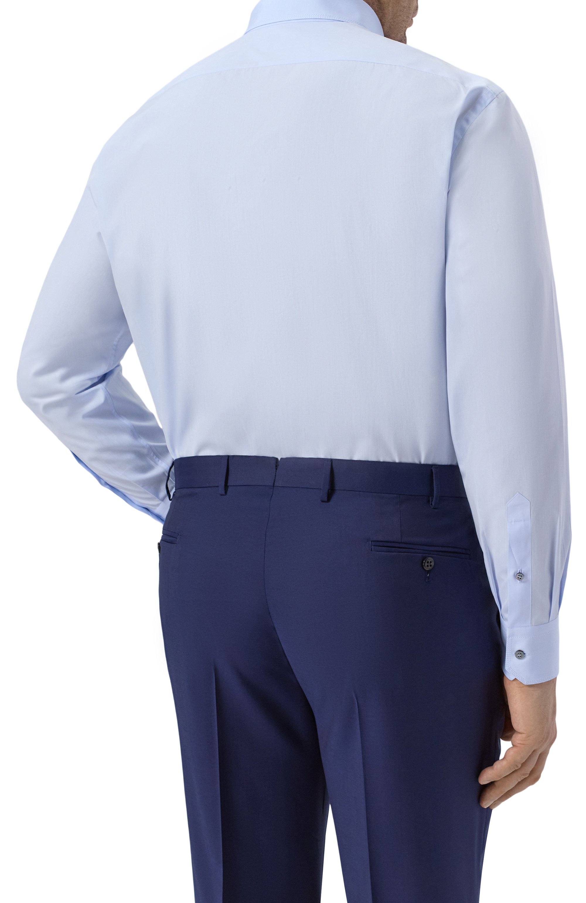 Хлопковая сорочка ZILLI голубого цвета по цене 146000 руб., арт. F0RD01M010004401U, фото 4 Хлопковая сорочка ZILLI, арт. F0RD01M010004401U, фото 4