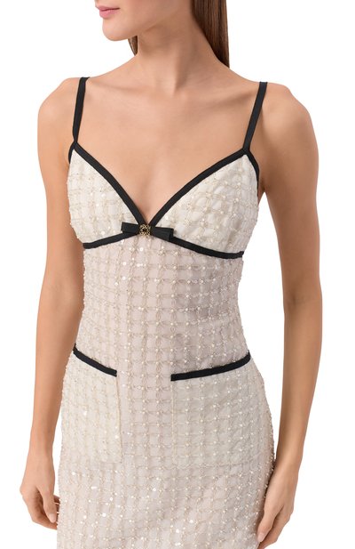 Платье с отделкой пайетками и бисером ELIE SAAB, арт. D1005AR26/TU023, фото 4