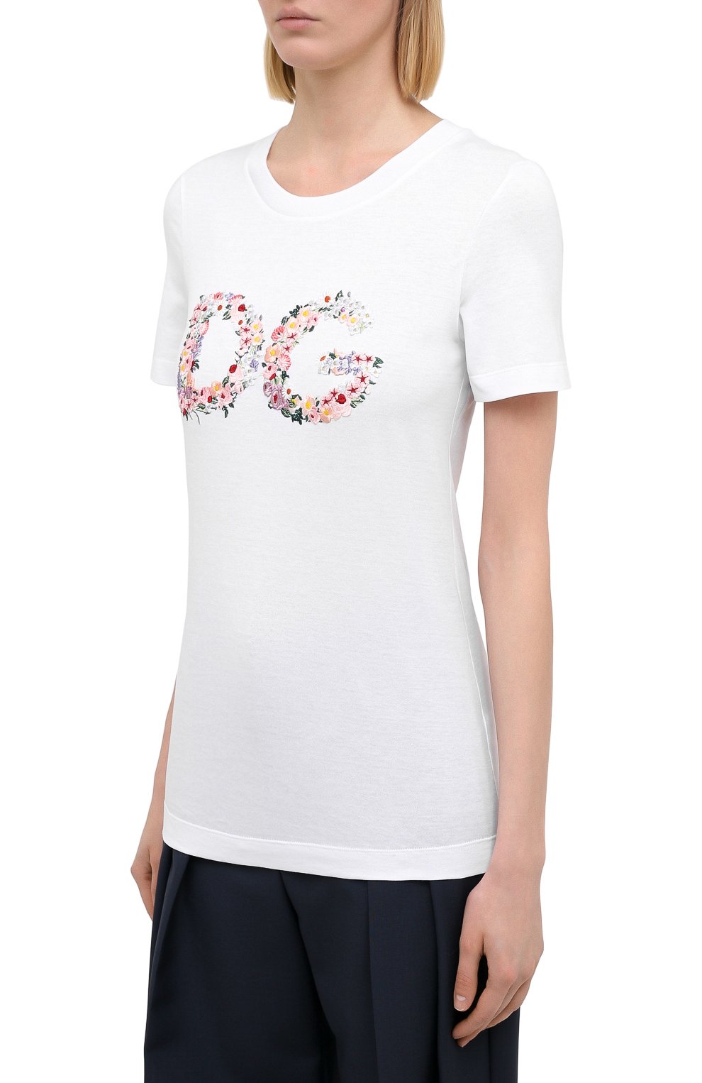 Хлопковая футболка DOLCE & GABBANA белого цвета по цене 84150 руб., арт. F8M68Z/G7XME, фото 3 Хлопковая футболка DOLCE & GABBANA, арт. F8M68Z/G7XME, фото 3