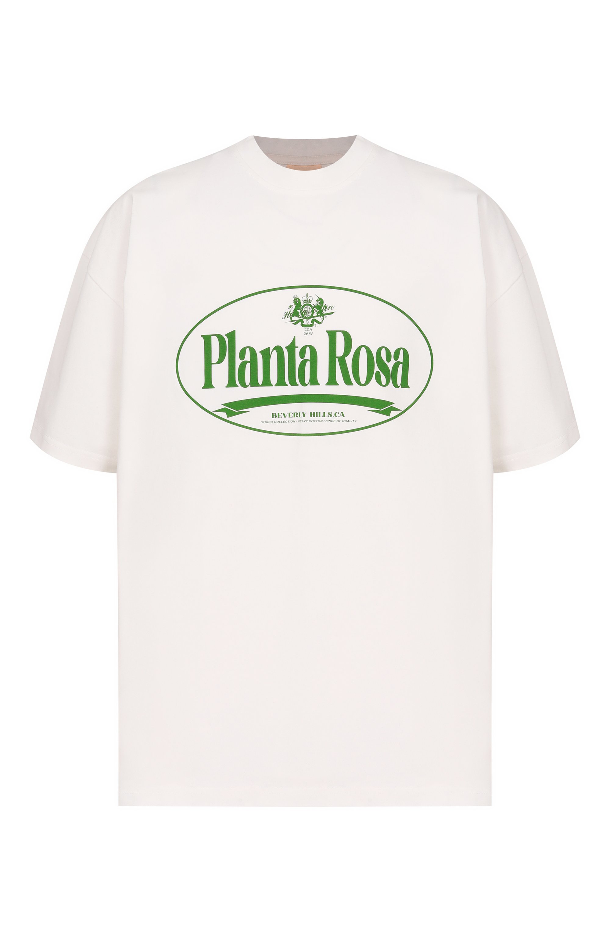 Хлопковая футболка PLANTA ROSA, арт. PR/T01/CIRCLED-GREEN/300VELVET, фото 1