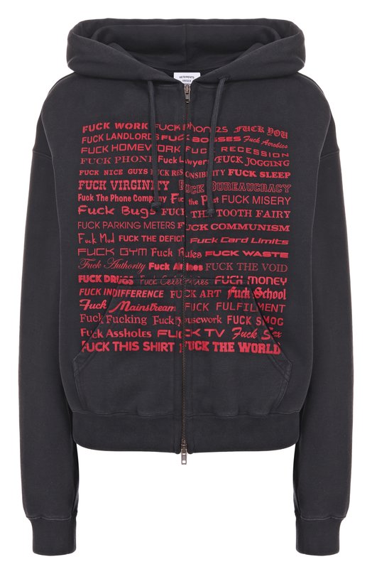 Хлопковая толстовка VETEMENTS UH76ZU660B Чёрный UH76ZU660B
