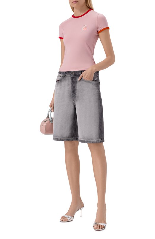 Хлопковая футболка Diesel A21919/0QHHA Розовый  A21919/0QHHA Фото 2