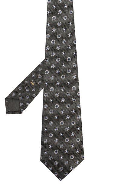 Шелковый галстук CANALI хаки цвета по цене 11600 руб., арт. 18/HJ02177, фото 2 Шелковый галстук CANALI, арт. 18/HJ02177, фото 2