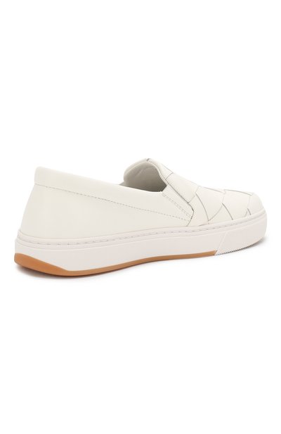 Кожаные слипоны BOTTEGA VENETA белого цвета по цене 79950 руб., арт. 608949/VT031, фото 4 Кожаные слипоны BOTTEGA VENETA, арт. 608949/VT031, фото 4