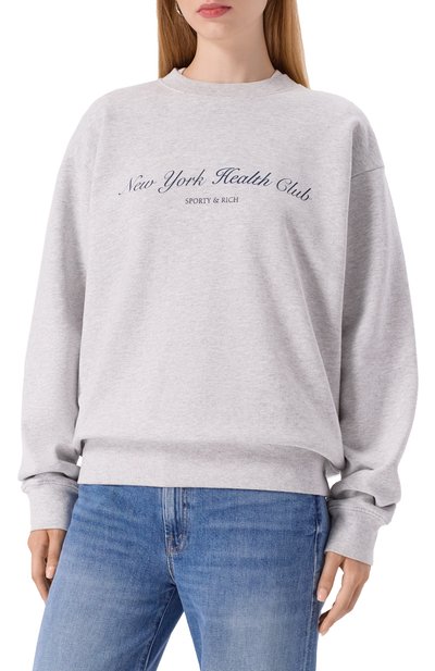 Хлопковый свитшот SPORTY AND RICH, арт. ST071506043GY03, фото 3