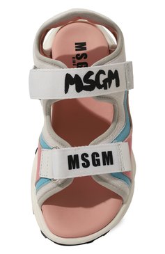 Детские сандалии MSGM KIDS разноцветного цвета, арт. 76833/36-40 | Фото 4 (Материал внешний: Текстиль; Материал внутренний: Натуральная кожа; Материал сплава: Проставлено; Нос: Не проставлено)