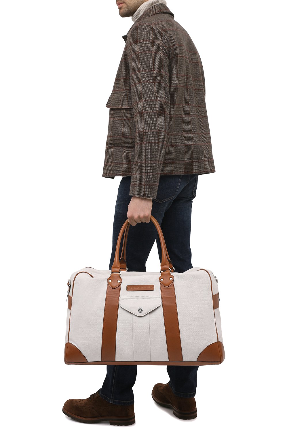 Сумка BRUNELLO CUCINELLI белого цвета по цене 457500 руб., арт. MBTHU394, фото 2 Сумка BRUNELLO CUCINELLI, арт. MBTHU394, фото 2