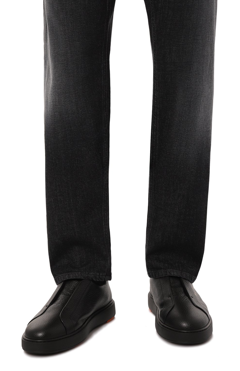 Кожаные кеды SANTONI черного цвета по цене 68300 руб., арт. MBCG21995NEAPLLD, фото 3 Кожаные кеды SANTONI, арт. MBCG21995NEAPLLD, фото 3