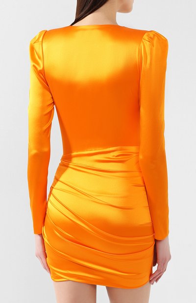 Атласное платье ALEXANDRE VAUTHIER оранжевого цвета по цене 181500 руб., арт. 192DR1081 0192-1145, фото 4 Атласное платье ALEXANDRE VAUTHIER, арт. 192DR1081 0192-1145, фото 4