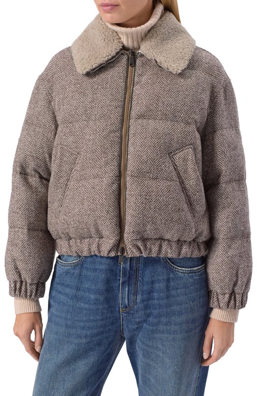 Двусторонний пуховик Brunello Cucinelli MG5297744 Коричневый  MG5297744 Фото 3