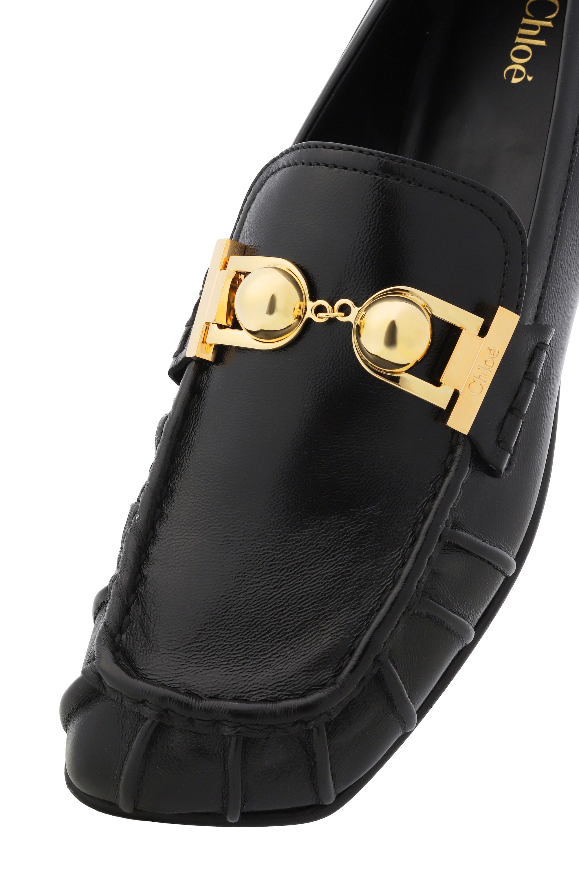 Кожаные лоферы miles CHLOÉ черного цвета по цене 116000 руб., арт. CHC25S08LQP, фото 7 Кожаные лоферы miles CHLOÉ, арт. CHC25S08LQP, фото 7
