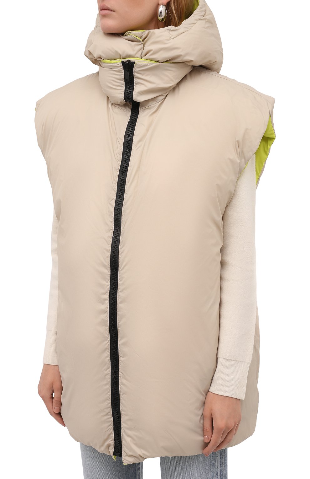 Двусторонний жилет MSGM салатового цвета по цене 62250 руб., арт. 3141MDH12RX 217702, фото 6 Двусторонний жилет MSGM, арт. 3141MDH12RX 217702, фото 6