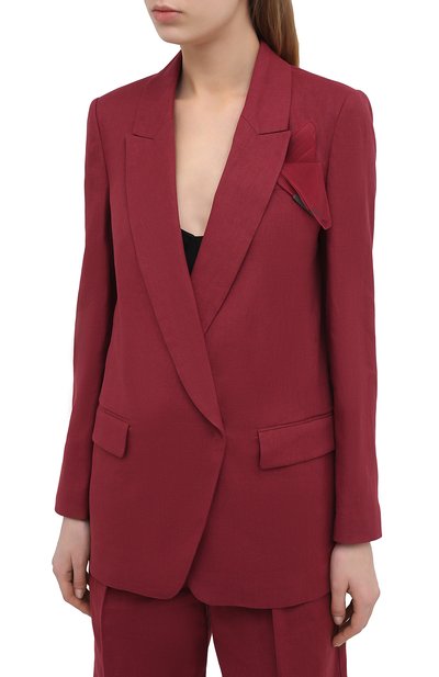 Жакет из хлопка и льна BRUNELLO CUCINELLI бордового цвета по цене 360000 руб., арт. MF5912103, фото 3 Жакет из хлопка и льна BRUNELLO CUCINELLI, арт. MF5912103, фото 3