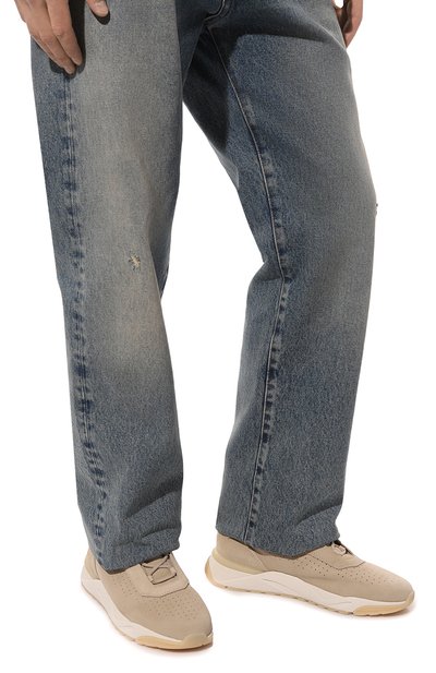 Замшевые кроссовки SANTONI бежевого цвета по цене 62150 руб., арт. MBIM21694BTTCSB7E10, фото 3 Замшевые кроссовки SANTONI, арт. MBIM21694BTTCSB7E10, фото 3